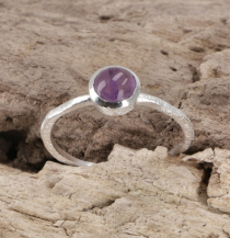 Stacking Ring, Silver Ring, Boho Style Ring Model 3 - Amethyst