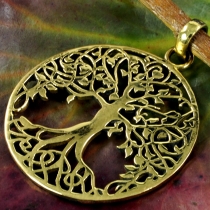 Amulet `Tree of Life` chain pendant made of brass - model 1
