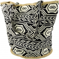 Handmade Boho Shopper Tote Bag, Beach Bag, Shopping Bag - Black