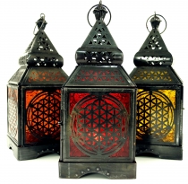 Oriental metal/glass lantern in Moroccan design, lantern
