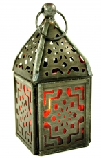 Oriental metal/glass lantern in Moroccan design, wind light