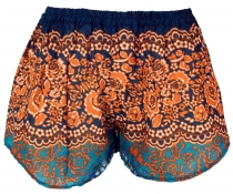 Lightweight Panties, Print Shorts - orange/turquoise