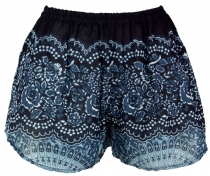 Lightweight Panties, Print Shorts - Black/Blue