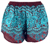 Light panties, print shorts - red/turquoise
