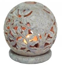 Indian fragrance potpourri container made of soapstone, tea light..