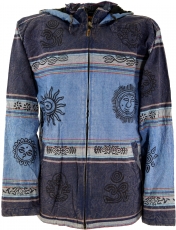 Goa Jacket, Ethno Hooded Jacket - Blue