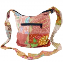 Boho shoulder bag, patchwork bag - red/orange
