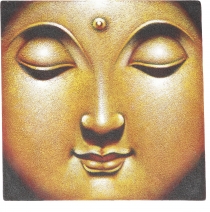 Small Buddha on canvas 40*40 cm - motif 16