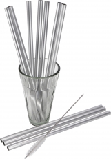 Metal drinking straws with cleaning brush 10 pieces