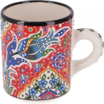 Handpainted Turkish coffee mug, oriental coffee cup - red