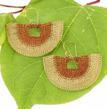 Boho crocheted wire earrings - Model 8
