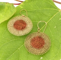 Boho crocheted wire earrings - Model 6