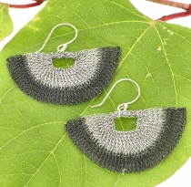 Boho crochet wire earrings - model 9