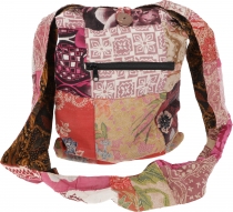 Boho shoulder bag, large patchwork bag, shopper - red