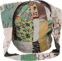 Large boho shoulder bag, large patchwork bag, shopper - green