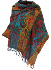 Soft pashmina scarf/stole with paisley pattern - colorful