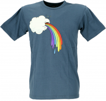 Fun retro art t-shirt `cloud` - dove blue