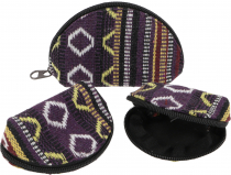 Wallet set `Ethno` purse, mini case - purple