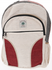 Ethno hemp backpack - nature/bordeaux red