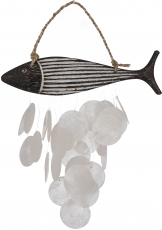 Muschel Mobile Fisch aus Holz und Muschelstücken - Fisch