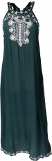 Long boho summer dress, indian maxi dress - pine green