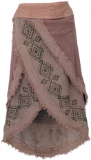 Goa wrap skirt, tribal layered skirt, boho skirt - caramel
