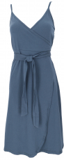 Organic cotton mini dress, wrap dress, summer dress - dove blue