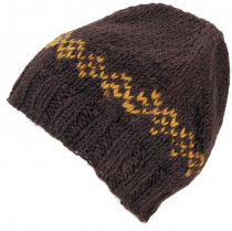 Wool hat with soft lining - brown