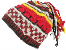 Colorful wool hat with soft lining - rust/red