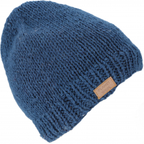 Plain hand knitted wool hat from Nepal - petrol