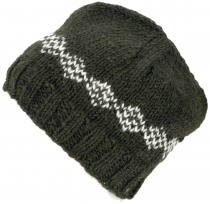 Wool cap with soft lining - green