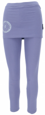 Yoga pants, leggings with mini skirt organic BW Yogi - dove blue