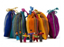 Mini worry dolls - 6 pieces 2,5 cm incl. bag and story