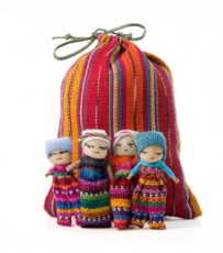 worry dolls - 4 pieces 5cm incl. bag and story
