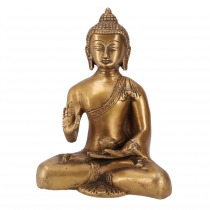 Buddha statue in brass Bhumisparsa Mudra 18 cm - Model 6