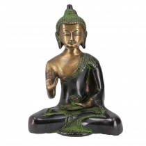 Buddha statue in brass Bhumisparsa Mudra 18 cm - Model 7