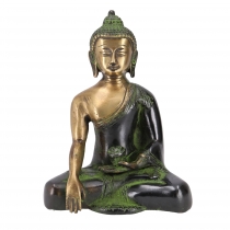 Buddha statue in brass Bhumisparsa Mudra 18 cm - Model 9