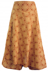 Ethno culottes, boho maxi skirt, khadi summer skirt - mustard yel..