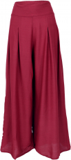 Boho culottes, wide summer pants - dark red