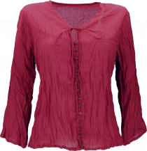Boho Krinkel blouse, blouse shirt, Krinkel blouse - bordeaux red
