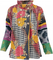 Indian boho patchwork jacket jacket, upcycling jacket size L - mo..