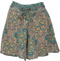 Lightweight Panties, Silky Print Shorts - Green