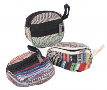 Unikat Ethno hemp wallet, purse 3 er Set - colorful mixed/round