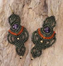 Macramé earrings, festival jewelry - Model 5