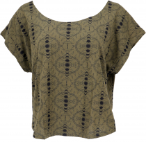 Ladies wide t-shirt, oversize goashirt with psychedelic print - o..