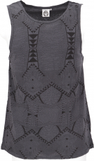 Tank top with psychedelic print, goa shirt - gray