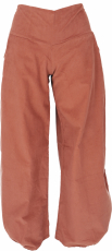 Wide corduroy harem pants, fine corduroy boho pants - rust orange