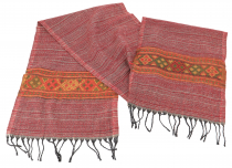 Soft scarf with ethnic pattern - rust