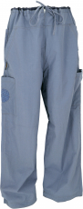 Yoga pants, Goa pants with embroidery - dove blue