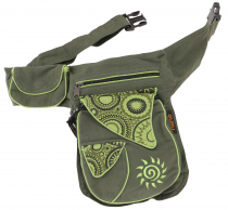 Fabric sidebag fanny pack, goa hip bag, fanny pack - olive green